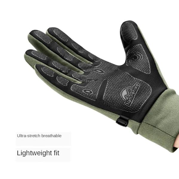 Naturehike Outdoor Pekskärm Halkfri Full Finger Cykelhandskar Silikon Vandring Klättring Män Kvinnor Tunna Cykelhandskar Black L