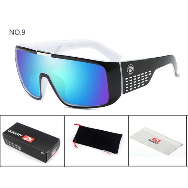 DUBERY Solglasögon Herr Retro Man Goggle Färgglada Solglasögon För Herr Modemärke Lyx Spegel Överdimensionerade solglasögon UV400 C9 D2030