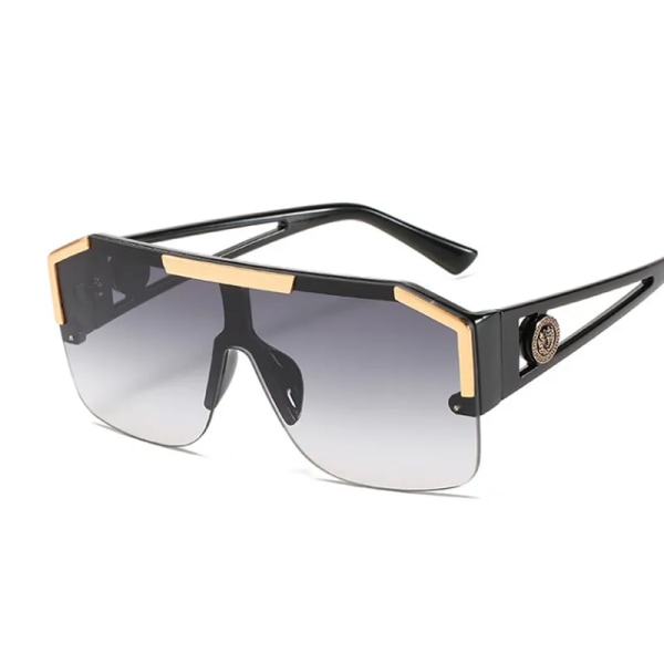 Nya lyxiga Oversized Man Solglasögon Brand Designer Solglasögon För Kvinna Mode Gradient Square Shades Blue as picture