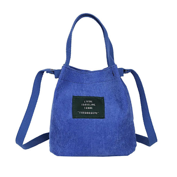 Kvinnor Manchesterväska Bolsa Feminina Axelväska Lyx Designer Shopping Casual Damväskor Kvinnlig bomullsdragkedja Handväskor C Blue 26x23x10cm