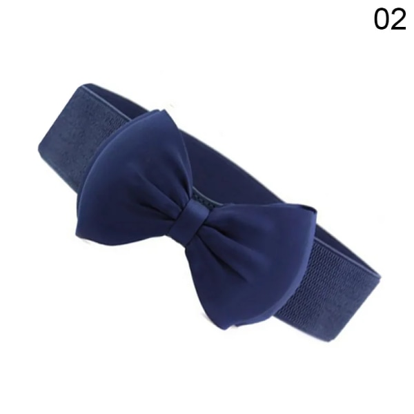 Nya kvinnor rosett Cummerbunds Elastisk rosett Bred Stretch Bukle Midjeband Bälte 12 färger Mode Flicka Klänning Accessoarer Midjebälten Navy One Size