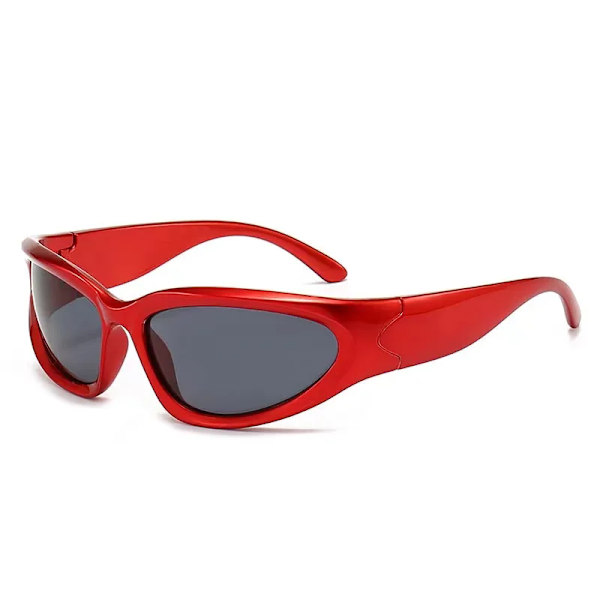 Nya Y2K Sports Punk Solglasögon Dam Designer Square Goggle Herr Lyxmärke Solglasögon UV400 Färgglada spegel Modeglasögon C6 As shown in the figu