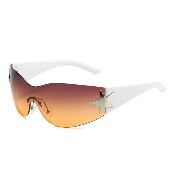 Modedesigner Solglasögon Dam Lyx Trendiga y2k Solglasögon Kvinna Shade Rosa glasögon Goggle 2000-talet lentes de sol mujer white tea as shown