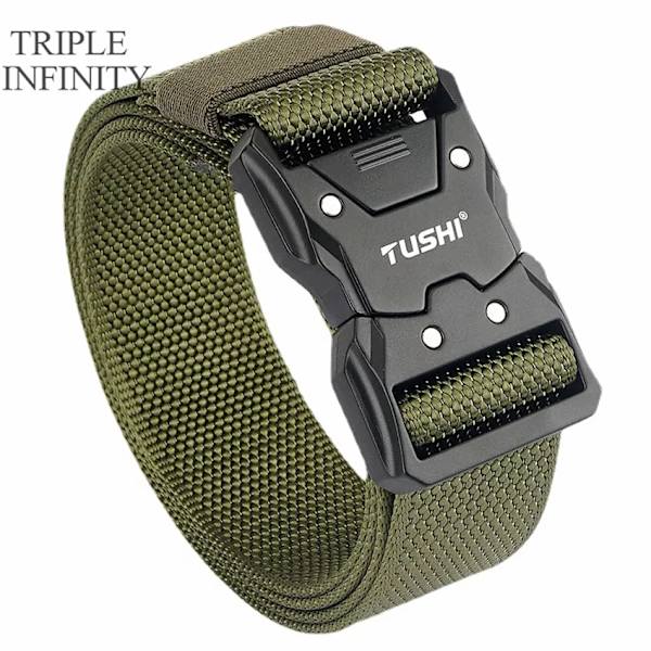 2022 Quick Release Pluggbart spänne Taktiskt bälte Tufft Nylon Militärbälte för män Kamp Slitstarka manliga jeans Midjeband Jakt Camouflage Set A 125cm Adjustable