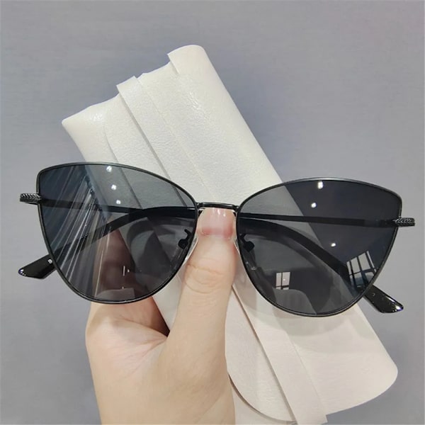 UV400 Populära glasögon Trendiga små vintage solglasögon Cat Eye solglasögon dam solglasögon nyanser Gold-Grey pink