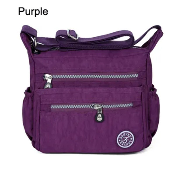 Nylon Kvinnor Messenger Väskor Liten handväska Axelväska Kvinna Crossbody Väskor Handväskor Hög kvalitet Bolsa Tote Beach Purple