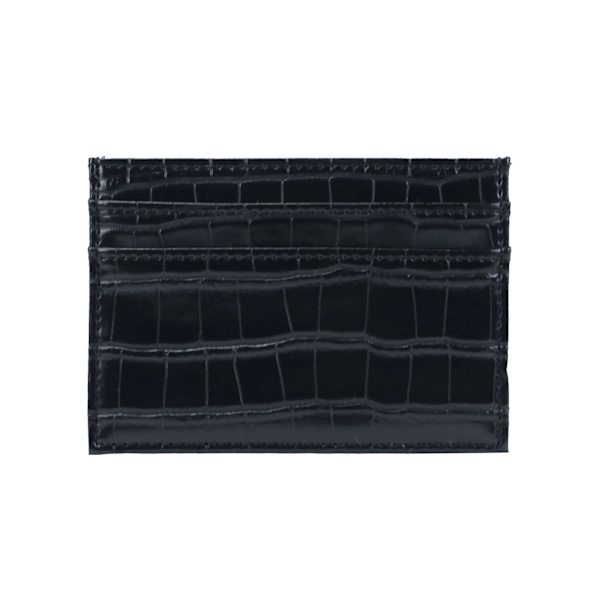 Anpassade bokstäver Män PU Läder Kreditkortshållare Anpassa initialer Slim Card Plånbok Monogram Namnskort Case Kvinnor Gör-det-själv present croco black