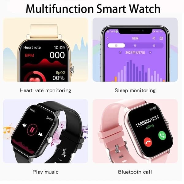 Ny Bluetooth Svar Anrop Smartklokke Menn 1.69 \" Pink