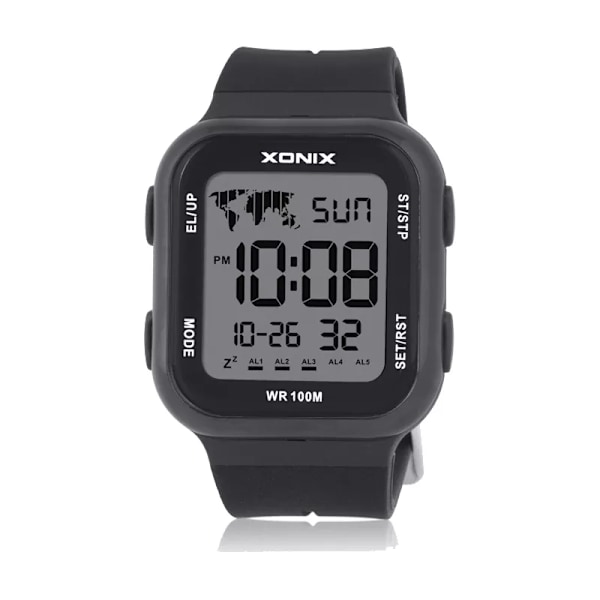 Herr Dam Dubbeltid Watch Multifunktion Digital watch 5 grupper av larm Vattentät 100m Simning Dykning Armbandsur DAP-006A