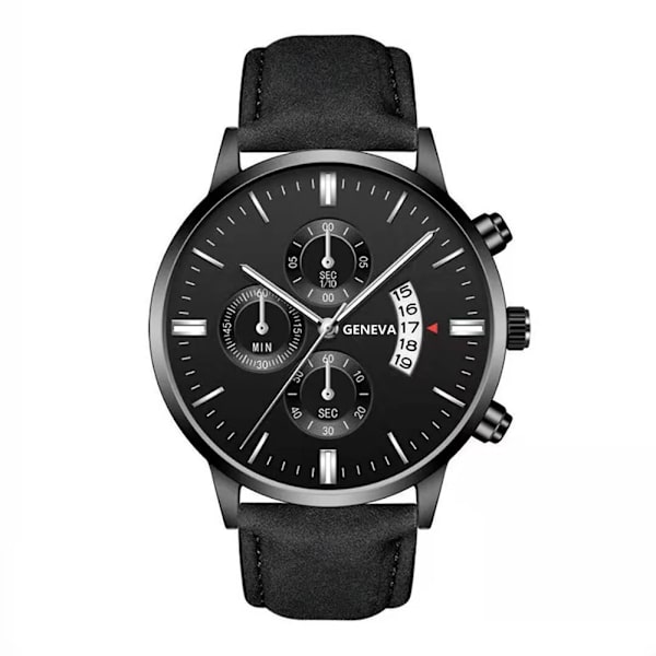 Watch Mode Sport Handled Legering Case Läderband Quartz Business Armbandsur Kalenderklocka Present 07 Rose Gold