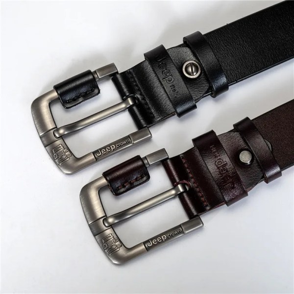 Kopparspännebälte för man äkta läder första lager ren kohud Casual Business Jeans Nål Spänne Lyx och hög kvalitet ZK(.1069) 130cm(.1069)