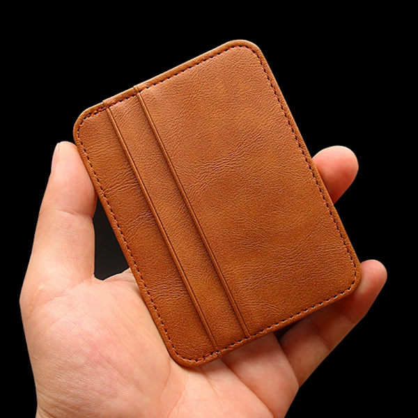 Ny tunn miniplånbok i PU-läder Smal bankkreditkortshållare 5 kortplatser för män Business Small ID- case för man handväska Korthållare Red