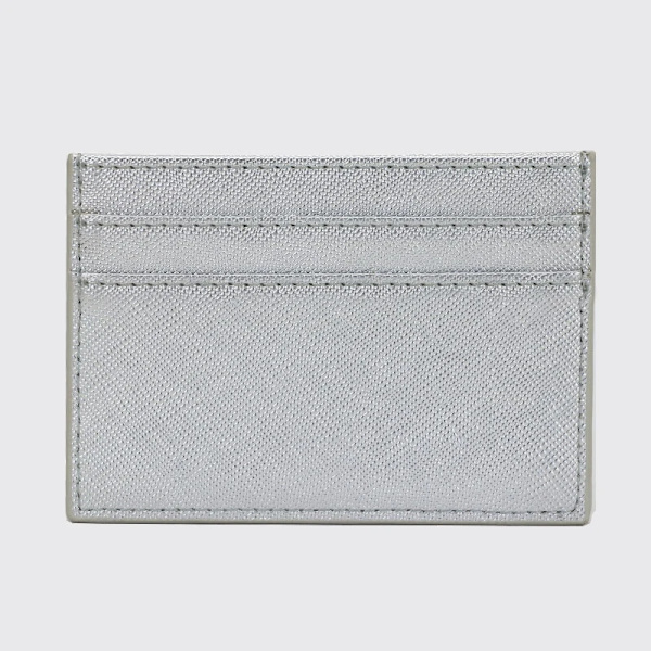 Anpassade bokstäver Män PU Läder Kreditkortshållare Anpassa initialer Slim Card Plånbok Monogram Namnskort Case Kvinnor Gör-det-själv present saffiano silver