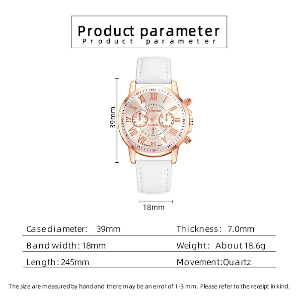 Reloj Mujer 2023 Mode Damklockor Dam Vitt Läder Quartz Watch för Dam Business Casual Watch Relogio Feminino White