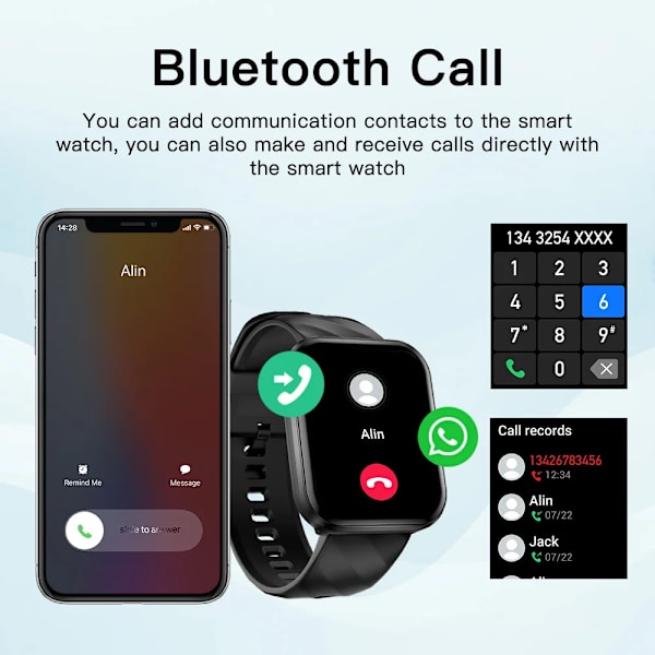 Världspremiär KUMI KU6 Meta Smart Watch 1,96 tum NFC Smartwatch Bluetooth Call Sport Pulsmätare IP68 Vattentät Silver