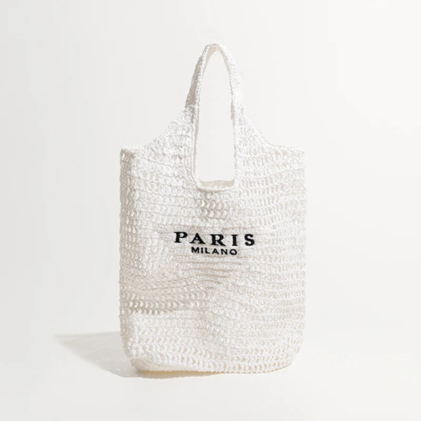 MABULA Lyxdesign Dam Flätad Raffia Halmväska Stor kapacitet Casual Tote Handväska Hollow Summer Beach Vacation Axelväska E