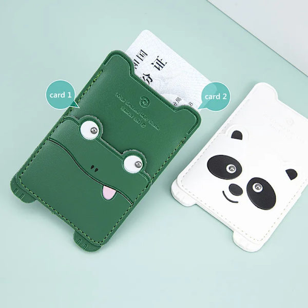 PURDORED 1 PC Tecknad Telefon Baksida Korthållare Självhäftande Mode Söta Kvinnor Män Mobiltelefon ID-korthållare Slim Case Sticker panda