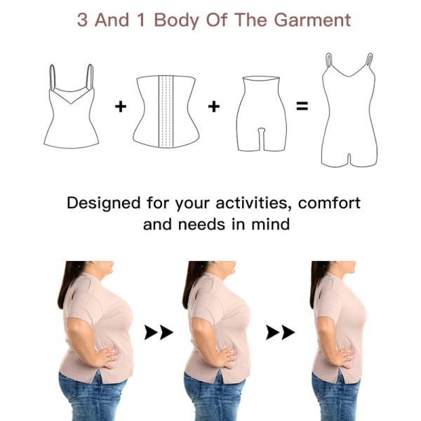 Kvinnor Body Sömlös Shapewear Magen Slimming Shapers Butt Lifter Underkläder Body Shaper Plus Size Underkläder Korsett 2022 1 piece Coffee XXL-3XL
