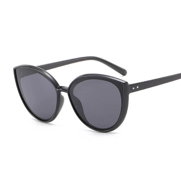 Retro Cat Eye Style Solglasögon Kvinna Mode Gradient Solglasögon för kvinnligt märke Designer Glasögon Färgglad spegel Gafas De Sol Black Gray