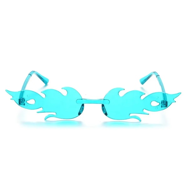 Fire Flame Solglasögon för kvinnor Trendiga båglösa solglasögon Nyhet PC-båge UV400 Solglasögon Party Cosplay Glasögon C5