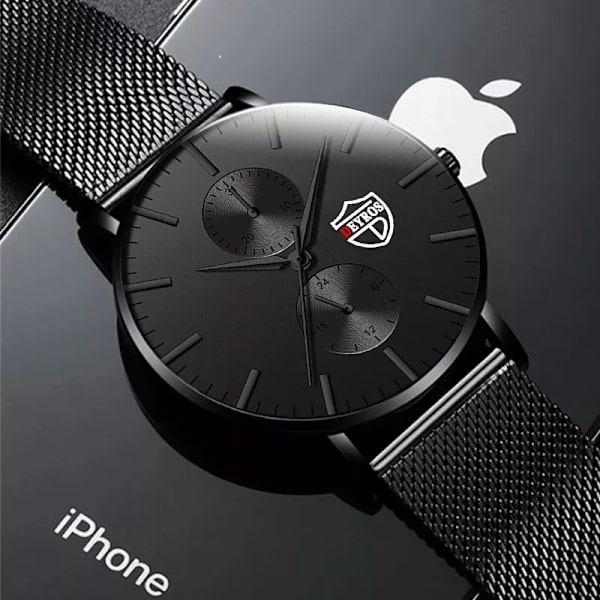 reloj hombre 2023 Herrmode Ultratunna klockor Herr Business Casual Rostfritt stål Mesh bälte Quartz Watch Black Rose Gold