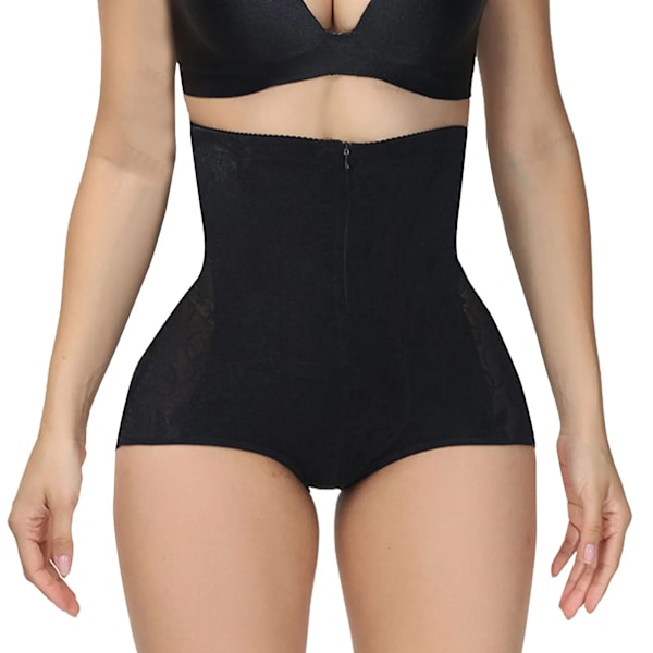 Maximal kontroll gördel kvinnor massiv spets Mesh spänne byxor formknapp hög midja underkläder Shapewear fast band Black XL
