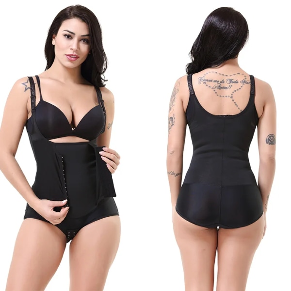 Elasticitet Stickad Dam Magkontroll Shapewear Justerbara remmar Underbyst Korsett Waist trainer Bodysuits Body Shaper 4XL