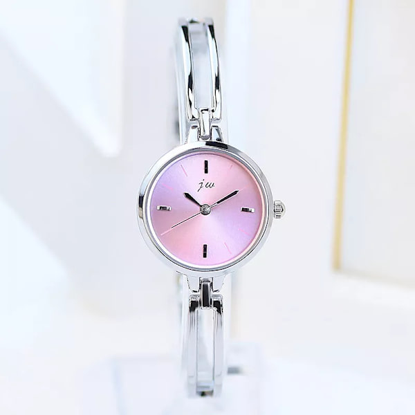 Mode 25 mm watch för kvinnor lyxigt legeringsband kvarts damklocka watch present för flickor roséguld Silver Pink