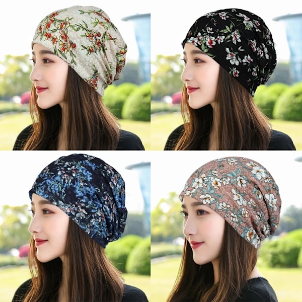 Ny Dam Tunn Huvudmössa Andningsbar Turbanmössa Sommarförlossningsmössa Luftkonditioneringsmössa Blomma Beanie Mössa HT11765NV