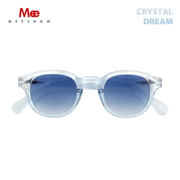 Meeshow Design 2023 Män Kvinnor Retro Mode Solglasögon kristall Design Rund Båge 100 % UV-skydd Nylon Lins Solglasögon Tortoise.Pol Sunglasses