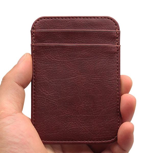 Mini PU Läder ID Visitkortshållare Kvinnor Män Multi Slot Slim Enfärgad Körkortsväska Case Kreditkortsväska Red