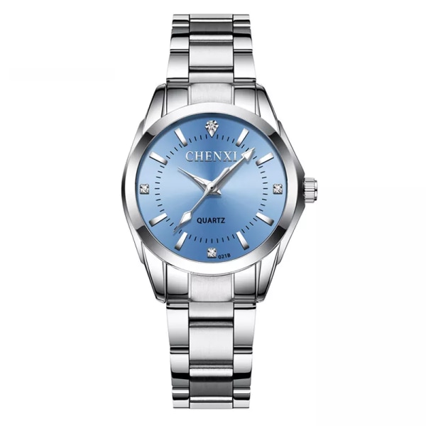 Lyxmärke Modeklockor Dam Xfcs Dam Rhinestone Quartz Watch Damklänning Klocka Armbandsur Relojes Mujeres Blue