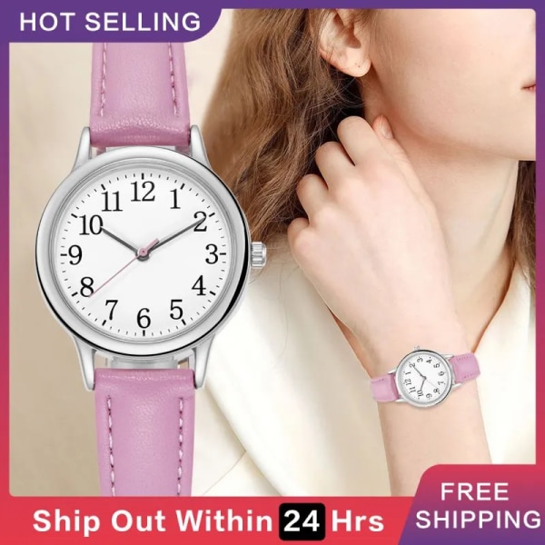 2023 Watch Kvinnor Casual Läderbältsklockor Enkla Damers Liten Urtavla Quartz Clock Dress Armbandsur Reloj Mujer A01