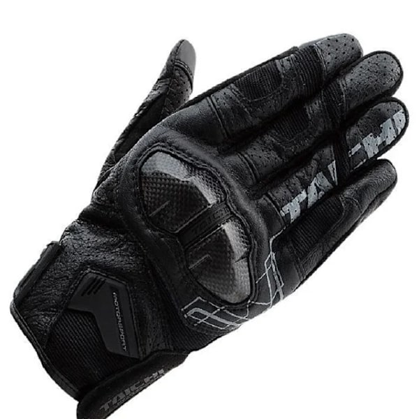 Taichi Rst426 Motorcykel Kolfiberläder Perforerade Handskar Off-Road Motorcykel Racing Mesh Andningsbara Skyddshandskar Black M