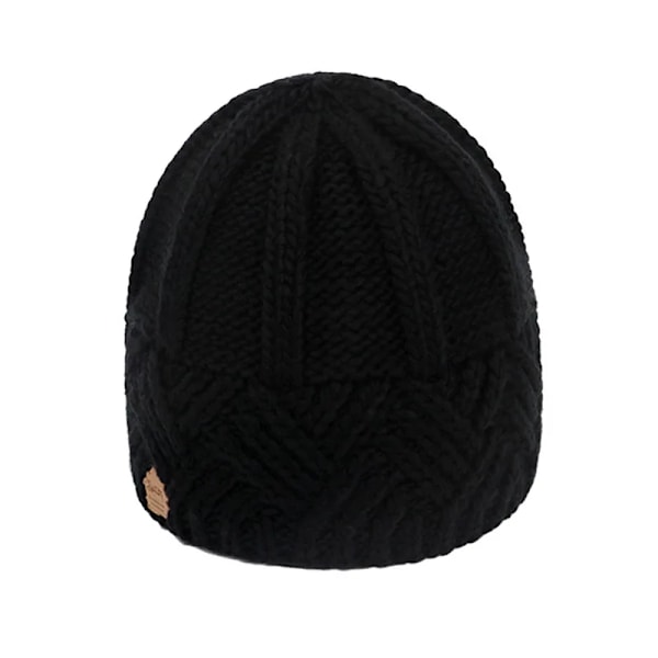 Nya Vintermössor Dammode Stickad Beanie Virkad Skullies Hatt Höst Utomhus Varma Beanies Mössor Vilda Tillbehör  N black