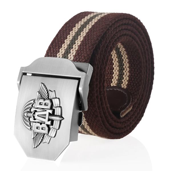 SupSindy män Canvasbälte 3D ryska luftburna trupper VDV metallspänne jeansbälten för män Army Military Taktisk Bälten Man Strap Coffee stripes 100cm