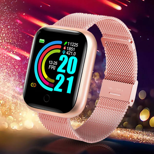 I5 Kvinna Herr Smart Watch Smartwatch Sport Smart Watch Herrklockor Kvinnor Connected Watch Fitness Armband Tracker Puls White(Steel Strap)
