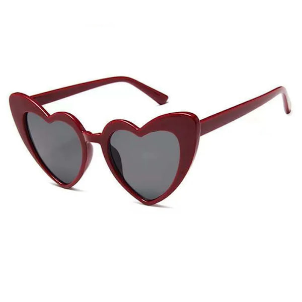 13 färger Mode Hjärta Dam Solglasögon Personlighet Stor Båge Glitter Rosa Solskydd Glasögon Glasögon UV400 Glasögon wine 1 pair