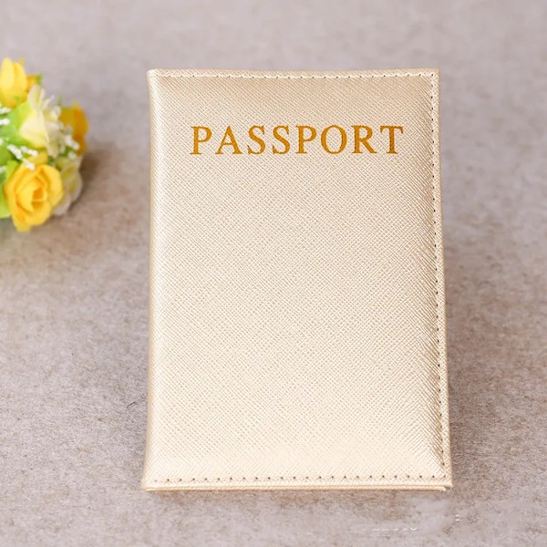 PU Läder Kvinnor Cover Pink World Universal Resepass Biljetthållare Cover på case Passpåse Gold