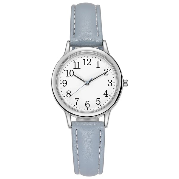 Liten watch för kvinnor Enkelt mode damklockor Tunt läderbälte Quartz Kvinnliga Armbandsur Damklocka reloj mujer Blue