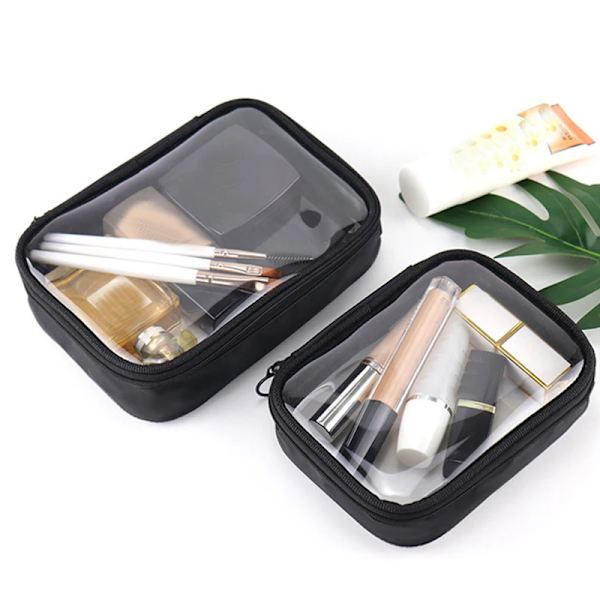 PVC Transparent kosmetisk väska Dragkedja Klara sminkväskor för kvinnor Tvätta Solid Travel Organizer Toalettväska 1pcs M