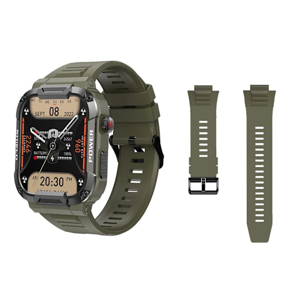 Ny Robust Smart Watch Herr Stort batteri Musik Spela Fitness Tracker Bluetooth Dial Call Sport Smartwatch For Herr Beige