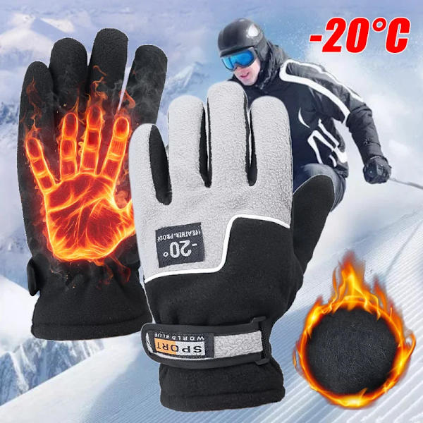 Män Vinter varm fleece thermal motorcykel thermal varma handskar Polar fleece vantar för män kvinnor snö sporthandskar A - army green