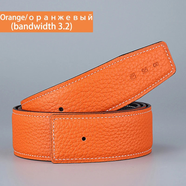 Bälten Lyxigt designermärke 100 % koläder Äkta unisex midjerem Högkvalitativ affärsstil Fashionabla koskinn H-logotyp Orange3.2cm 105CM