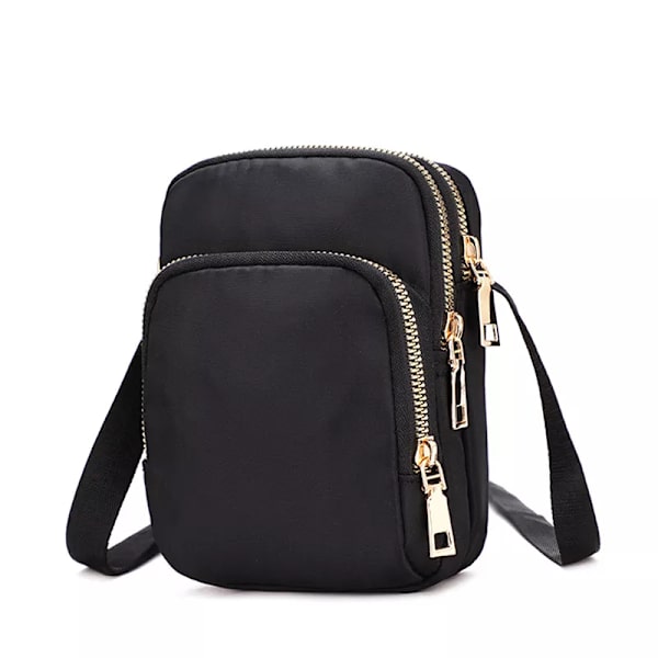 Damväska Vattentät axelväska Crossbody Dragkedja Mobiltelefon Dam Multifunktionshandväska Kvinnlig Handväska Handväska Damväska black