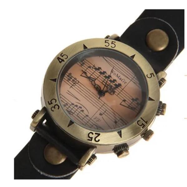 Womage varumärke damklockor musikstil mode damklockor läder damklocka watch bayan kol saati mujer relogio feminino Red