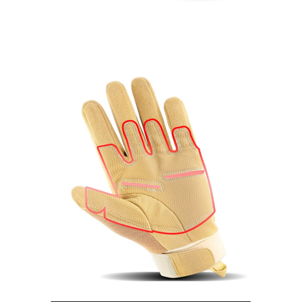 Herr utomhus militära taktiska handskar Army Full Finger Combat Cykelridning Sport Anti-halk handskar MTB-handskar Slitstarkt Beige XL