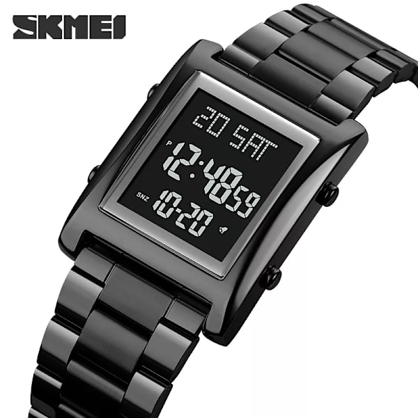 SKMEI Herrklockor Mode LED Herr Digital Armbandsur Chrono Count Down Alarm Hour For Herr reloj hombre 1812 montre homme Silver