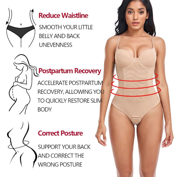Sexiga inbyggda bh-trosor Bodysuit Shapewear kvinnor Mesh Body Shaper med 4 stålben Smal magkontroll Underkläder Mesh korsett Black M