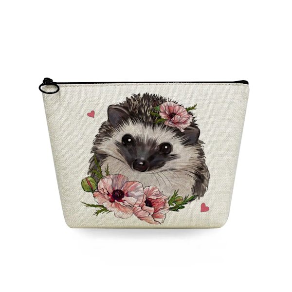 2022 tecknad igelkottsblomma printed kosmetisk väska för kvinnor Harajuku Casual Makeup-väskor Bärbar rese-toalettväska Case sn5696 Hedgehog Bag